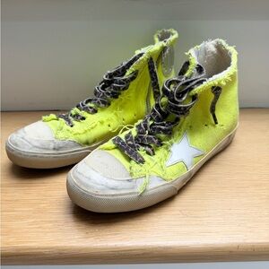 GOLDEN GOOSE | Midstar in Neon Yellow Canvas